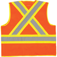 5-Point Tear-Away Premium Safety Vest , High Visibility Orange, Large/X-Large, Polyester Helyx Safety & Industrial Supplies