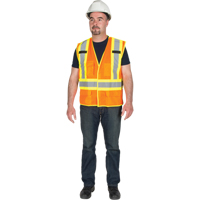 5-Point Tear-Away Premium Safety Vest , High Visibility Orange, Large/X-Large, Polyester Helyx Safety & Industrial Supplies