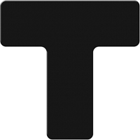 Armor Stripe Lean/5S Markers, T, 6" L x 6" W, Black, Plastic Helyx Safety & Industrial Supplies
