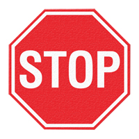 "Stop" Floor Sign, Adhesive, English with Pictogram Helyx Safety & Industrial Supplies