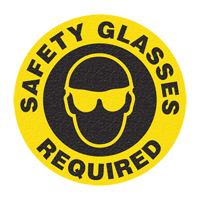 "Safety Glasses" Floor Sign, Adhesive, English with Pictogram Helyx Safety & Industrial Supplies