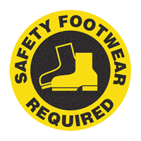"Safety Footwear" Floor Sign, Adhesive, English with Pictogram Helyx Safety & Industrial Supplies