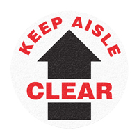 "Keep Aisle Clear" Floor Sign, Adhesive, English with Pictogram Helyx Safety & Industrial Supplies