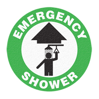 "Emergency Shower" Floor Sign, Adhesive, English with Pictogram Helyx Safety & Industrial Supplies