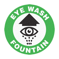 "Eye Wash Fountain" Floor Sign, Adhesive, English with Pictogram Helyx Safety & Industrial Supplies