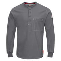 Chemises Henley Excel FR &agrave; manches longues, Petit, Gris Helyx Safety & Industrial Supplies