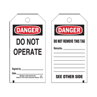 &eacute;tiquettes de verrouillage, Plastique, 3" la x 5-3/4" h, Anglais Helyx Safety & Industrial Supplies
