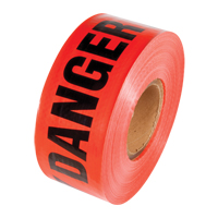 Ruban renforc&eacute; pour barricade, Anglais, 3" la x 500' lo, 5 mils, Noir/rouge Helyx Safety & Industrial Supplies