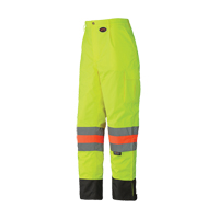 6039 Traffic Control Waterproof Safety Pant, Polyester, X-Small, High Visibility Lime-Yellow Helyx Safety & Industrial Supplies