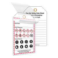 &eacute;tiquettes auto-plastifiantes pour le milieu de travail, Papier cartonn&eacute;, 3-3/8" la x 5-3/4" h, Anglais Helyx Safety & Industrial Supplies
