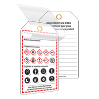 &eacute;tiquettes auto-plastifiantes pour le milieu de travail, Papier cartonn&eacute;, 3-3/8" la x 5-3/4" h, Français Helyx Safety & Industrial Supplies