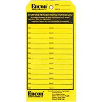 &eacute;tiquette de registre d'inspection pour douche oculaire & d'urgence, Papier cartonn&eacute;, 3-1/8" la x 6-1/4" h, Anglais Helyx Safety & Industrial Supplies