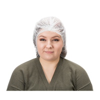 Pleated Bouffant Cap, Polypropylene, 19", White Helyx Safety & Industrial Supplies