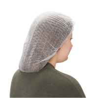 Pleated Bouffant Cap, Polypropylene, 19", White Helyx Safety & Industrial Supplies