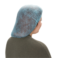 Pleated Bouffant Cap, Polypropylene, 21", Blue Helyx Safety & Industrial Supplies