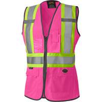 139PK Women's Safety Vest, Pink, X-Small, Polyester Helyx Safety & Industrial Supplies