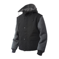 Zip-Off Sleeve Jacket, Men's, Large, Black Helyx Safety & Industrial Supplies