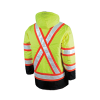 Lined Safety Parka, High Visibility Lime-Yellow, Large Helyx Safety & Industrial Supplies