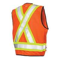 Veste de s&eacute;curit&eacute; pour arpenteur, Orange haute visibilit&eacute;, Grand, Polyester Helyx Safety & Industrial Supplies