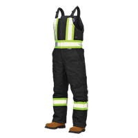 Salopettes de s&eacute;curit&eacute; doubl&eacute;e en canevas, Coton, Grand, Noir Helyx Safety & Industrial Supplies