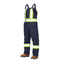 Salopettes de s&eacute;curit&eacute; doubl&eacute;e en canevas, Coton, Grand, Bleu marine Helyx Safety & Industrial Supplies