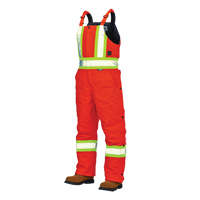 Salopettes de s&eacute;curit&eacute; doubl&eacute;e en canevas, Coton, Grand, Orange haute visibilit&eacute; Helyx Safety & Industrial Supplies