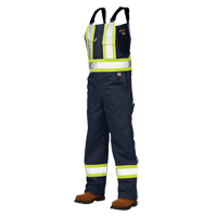 Salopettes de s&eacute;curit&eacute; non doubl&eacute;e, Poly-coton, Grand, Bleu marine Helyx Safety & Industrial Supplies