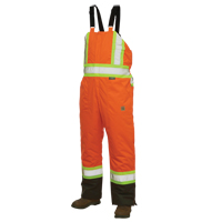 Salopettes de s&eacute;curit&eacute; doubl&eacute;e, Polyester/Polyur&eacute;thane, Grand, Orange haute visibilit&eacute; Helyx Safety & Industrial Supplies