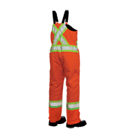 Salopettes de s&eacute;curit&eacute; doubl&eacute;e, Polyester/Polyur&eacute;thane, Grand, Orange haute visibilit&eacute; Helyx Safety & Industrial Supplies