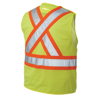 Veste de s&eacute;curit&eacute; d&eacute;tachable en cinq points, Jaune lime haute visibilit&eacute;, Grand/T-Grand, Polyester Helyx Safety & Industrial Supplies