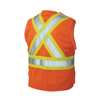 Veste de s&eacute;curit&eacute; d&eacute;tachable en cinq points, Orange haute visibilit&eacute;, Grand/T-Grand, Polyester Helyx Safety & Industrial Supplies