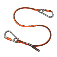 Squids&reg; 3118F(x) Locking Tool Lanyard, Bungee, Dual Carabiner Helyx Safety & Industrial Supplies