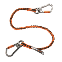 Squids&reg; 3119F(x) Double-Locking Tool Lanyard with Swivel, Bungee, Dual Carabiner Helyx Safety & Industrial Supplies