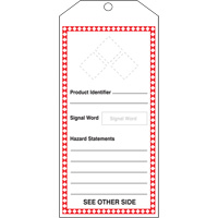 GHS Jumbo Safety Tag, Cardstock, 3-7/8" W x 8-1/2" H, English Helyx Safety & Industrial Supplies