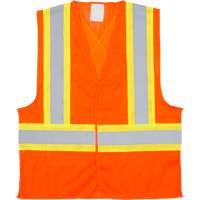Traffic Safety Vest, High Visibility Orange, Medium, Polyester Helyx Safety & Industrial Supplies