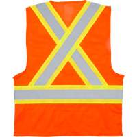 Traffic Safety Vest, High Visibility Orange, Medium, Polyester Helyx Safety & Industrial Supplies