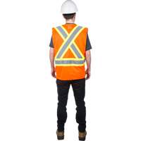 Traffic Safety Vest, High Visibility Orange, Medium, Polyester Helyx Safety & Industrial Supplies