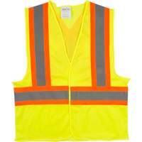 Traffic Safety Vest, High Visibility Lime-Yellow, Medium, Polyester Helyx Safety & Industrial Supplies