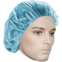 Bouffant Caps, Polypropylene, 18", Blue Helyx Safety & Industrial Supplies