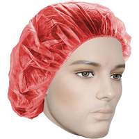 Bouffant Caps, Polypropylene, 21", Red Helyx Safety & Industrial Supplies
