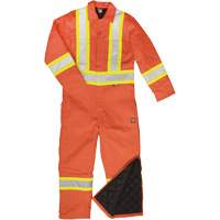 Combinaison en toile avec bandes r&eacute;fl&eacute;chissantes, Petit, Orange Helyx Safety & Industrial Supplies