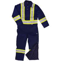 Combinaison en toile avec bandes r&eacute;fl&eacute;chissantes, Petit, Bleu marin Helyx Safety & Industrial Supplies