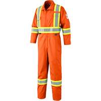 7702 FR Hi-Vis Safety Coveralls, Size 36, Orange Helyx Safety & Industrial Supplies