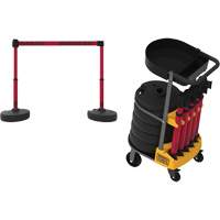 Chariot de transport avec plateau pour barri&egrave;re PLUS, 75' lo, M&eacute;tal, Jaune Helyx Safety & Industrial Supplies
