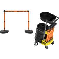 Chariot de transport avec plateau pour barri&egrave;re PLUS, 75' lo, M&eacute;tal, Orange Helyx Safety & Industrial Supplies