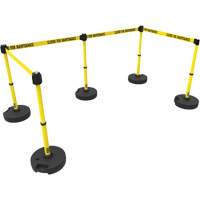 Ensemble de cinq montants pour barri&egrave;re PLUS, Plastique, 42" h, Ruban Jaune, Longueur du ruban 15' Helyx Safety & Industrial Supplies