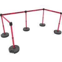PLUS Barrier Post Set X5, Plastic, 42" H, Red Tape, 15' Tape Length Helyx Safety & Industrial Supplies