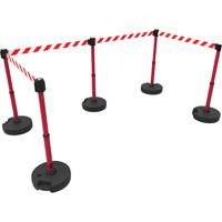 PLUS Barrier Post Set X5, Plastic, 42" H, Red Tape, 15' Tape Length Helyx Safety & Industrial Supplies