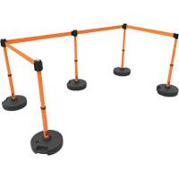 PLUS Barrier Post Set X5, Plastic, 42" H, Orange Tape, 15' Tape Length Helyx Safety & Industrial Supplies