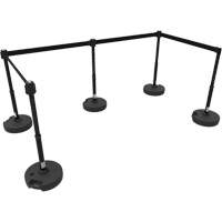 PLUS Barrier Post Set X5, Plastic, 42" H, Black Tape, 15' Tape Length Helyx Safety & Industrial Supplies